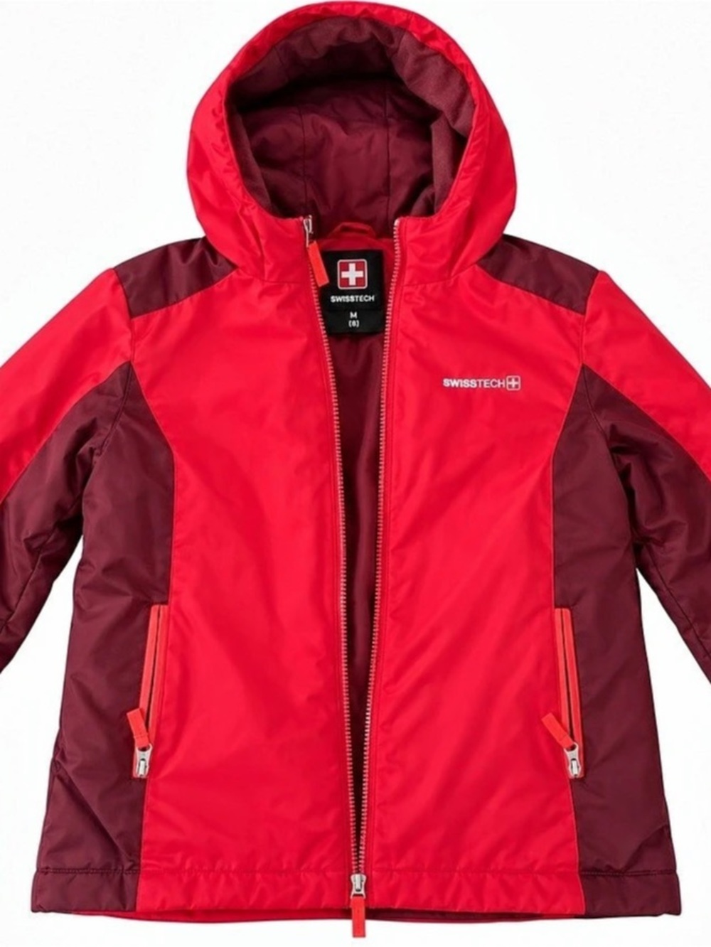 SwissTech Kids Red Hooded Puffer Jacket Like New